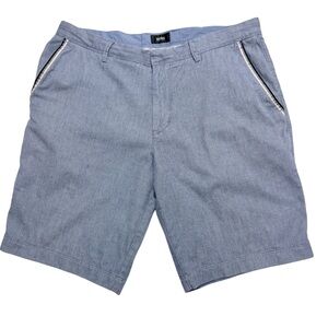Boss Hugo Boss Men’s Stretch Chino Style Gingham Blue Short Regular Sz 34
